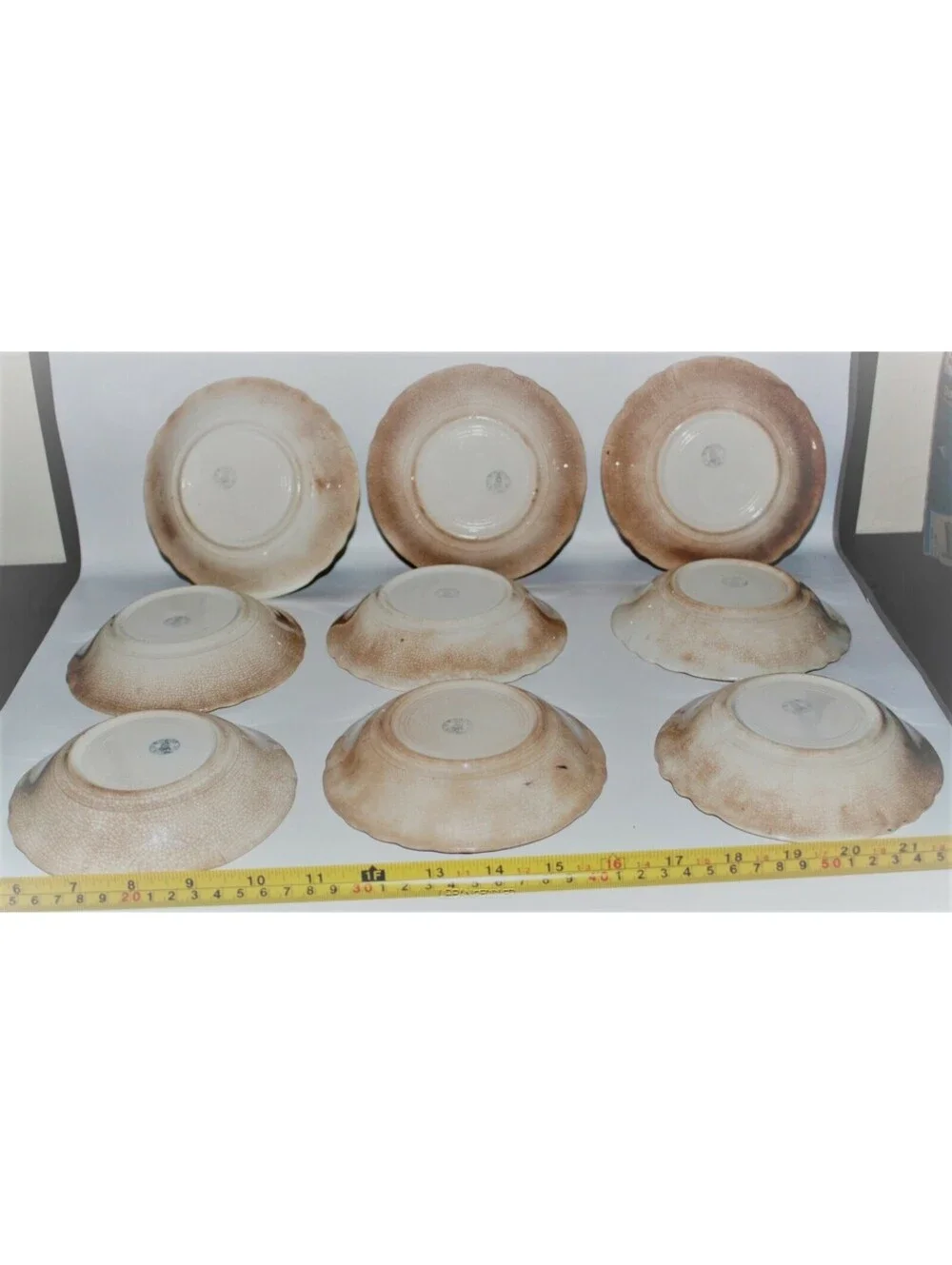 SHENANGO Lot/9 Berry Dessert Bowls*Pink Floral Wheat Sprig*Vtg USA*Rare*HTF